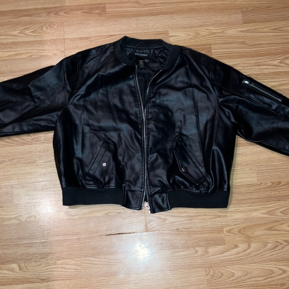 Ashley Stewart Black Leather Jacket